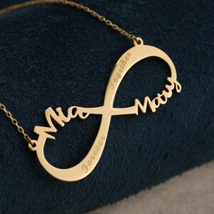 Customed Infinity Custom Infinity Necklace - 14k Gold Necklaces Minimalist Jewelry Gift ...