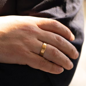 Men’s Personalized Promise Ring – Custom Engraved Band in Gold, Black, or Silver –  Everyday Ring Gift for Husband Wedding Band Matte