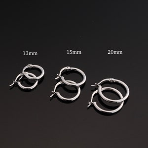 Small Silver Hoop Earrings Set of 3 Small Hoops 13-15-20mm 925 Silver Earrings Small Cartilage Hoop Tragus Earring Minimalist Dainty Earring