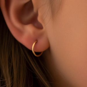 Children Hoop Earring, 14k Solid Gold Hoops, Endless Hoop Earring, Hypoallergenic, Earrings for Kids,  Earrings for Girls, Gift for Daughter