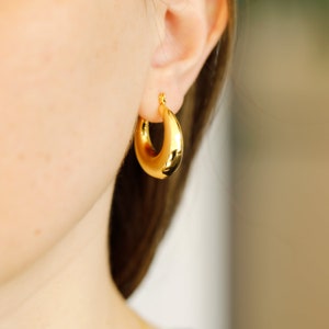 lightweight hoops, gift for her gold earrings