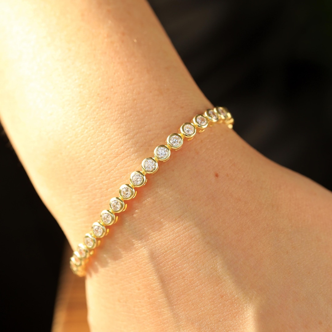 Gold Classic Tennis Bracelet with Zirconia main image 0