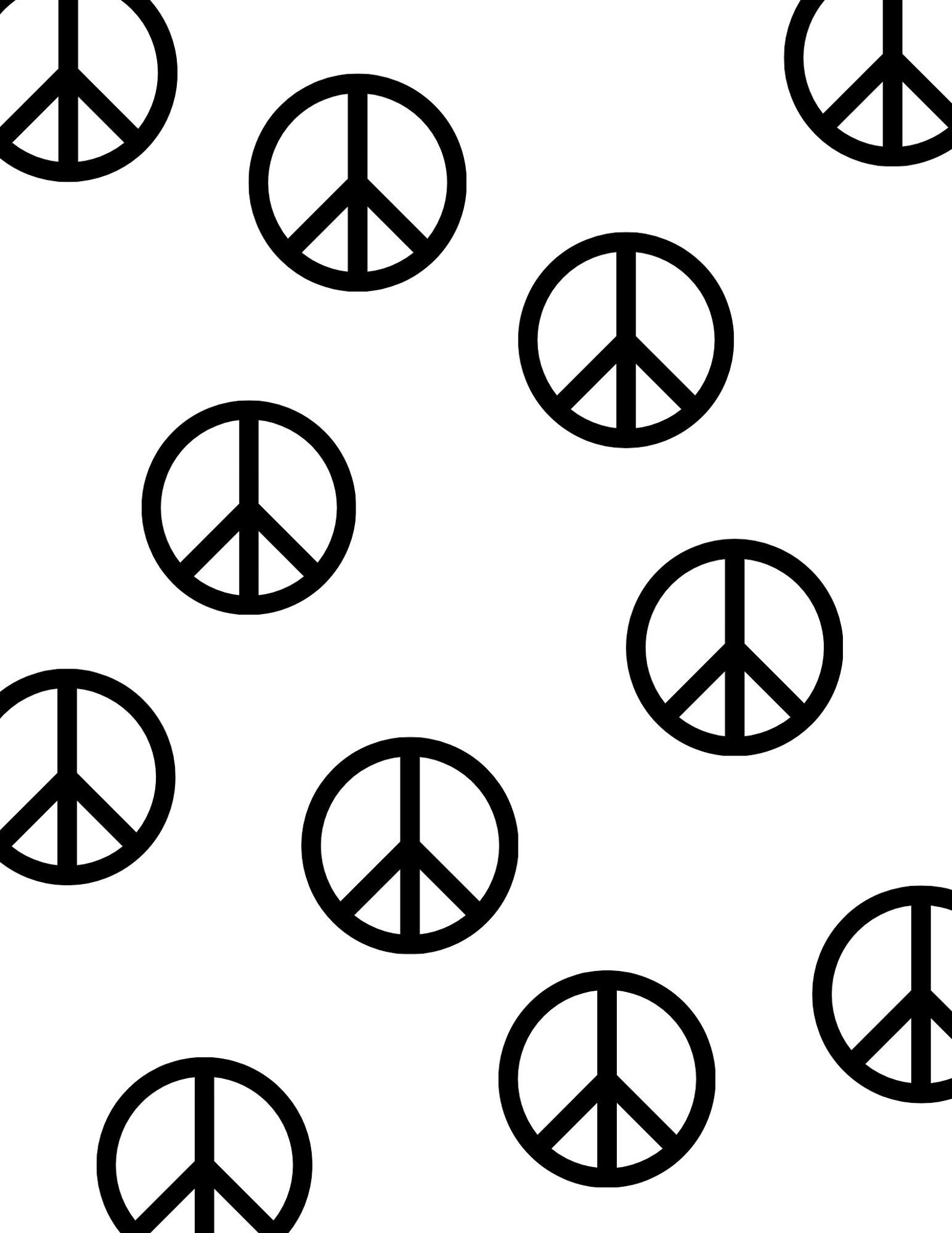 Black and White Peace Sign Print / Hippie Decor / Digital | Etsy