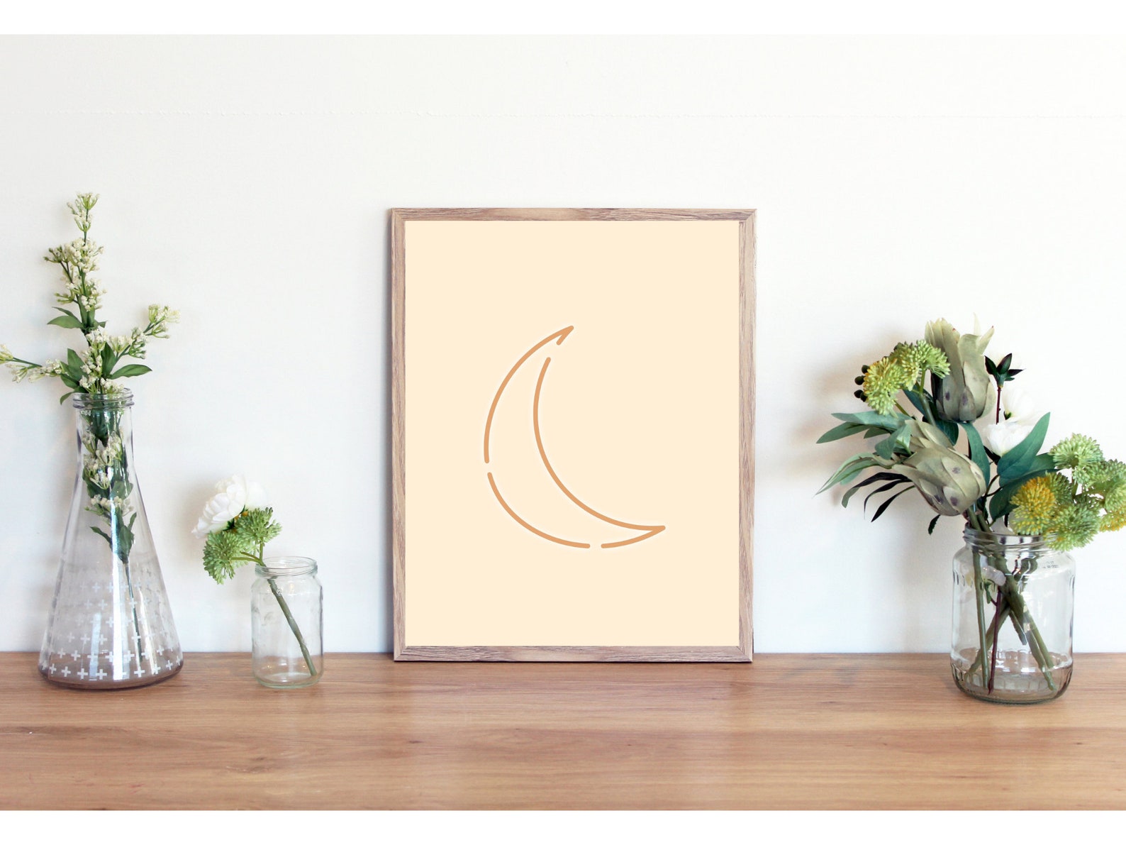 Boho Moon Print / Celestial Decor / Boho Wall Art / Instant Digital