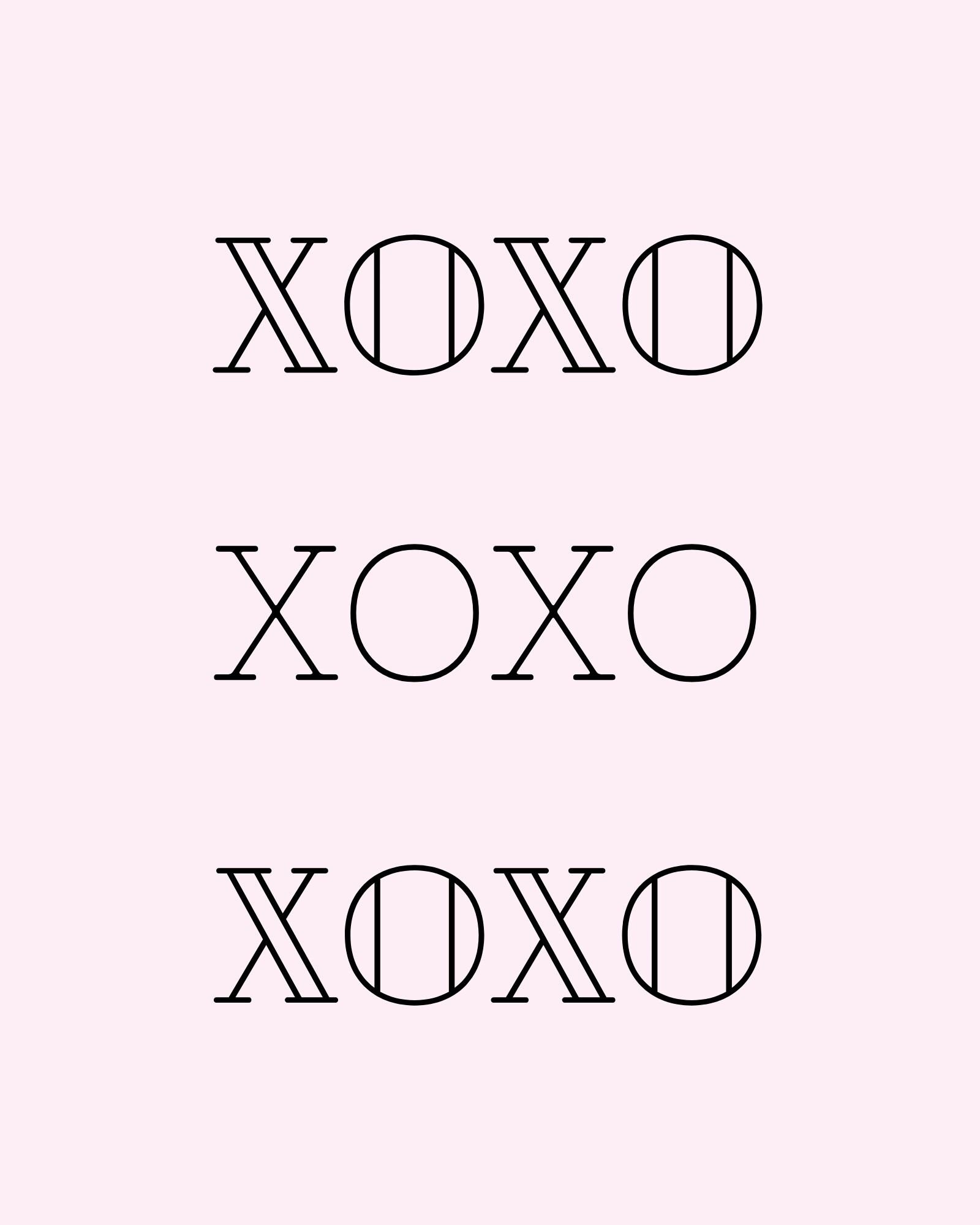 XOXO Print / XOXO Wall Art / Blush Pink Wall Art / Hugs and Etsy