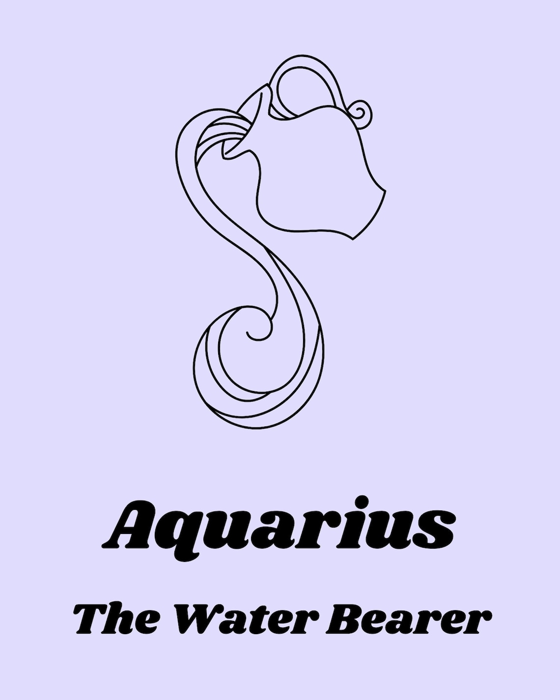 Aquarius the Water Bearer Print / Blue Astrology Poster / Etsy UK