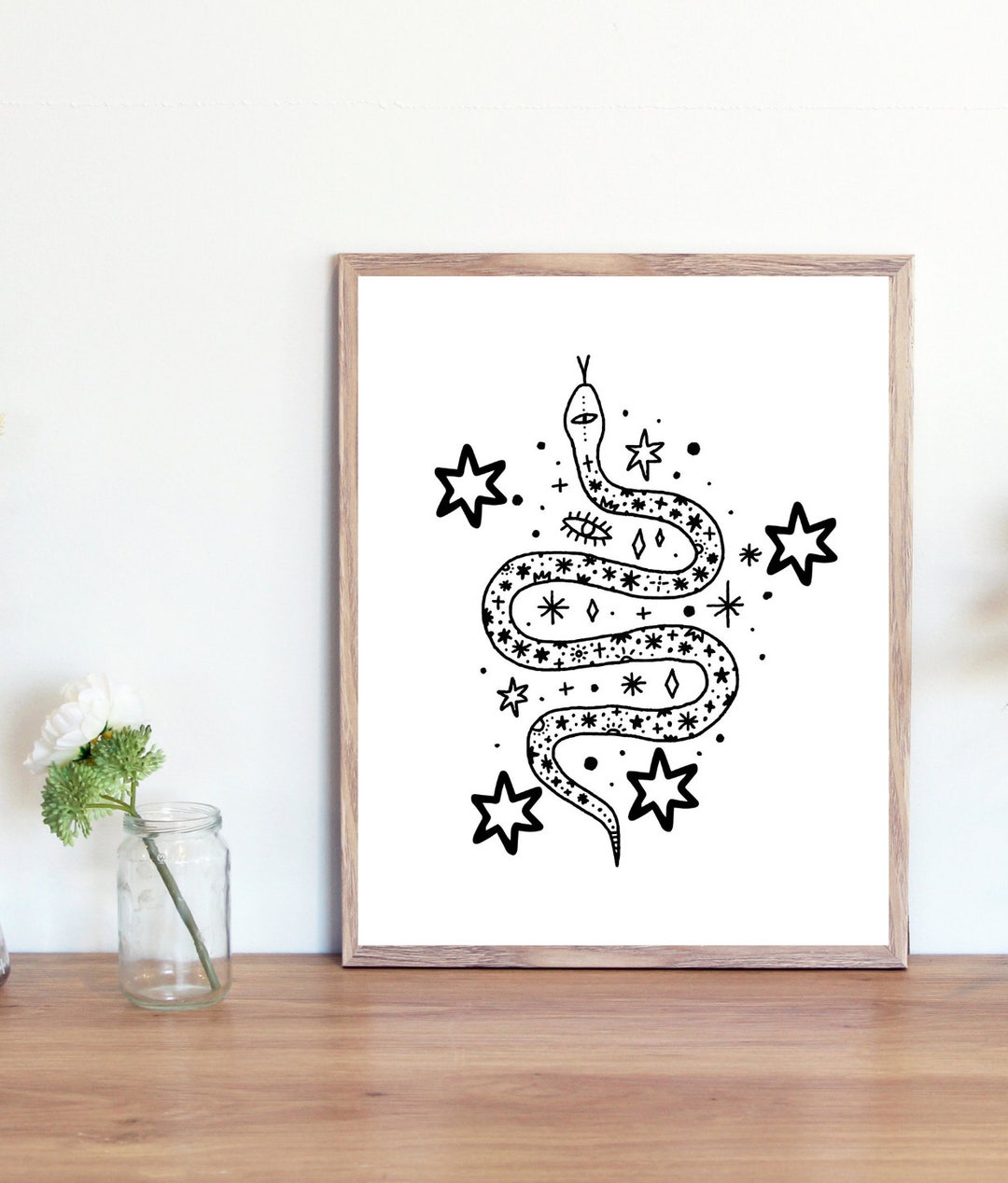 Black and White Snake Print / Snake Printable Wall Art / Snake Art ...