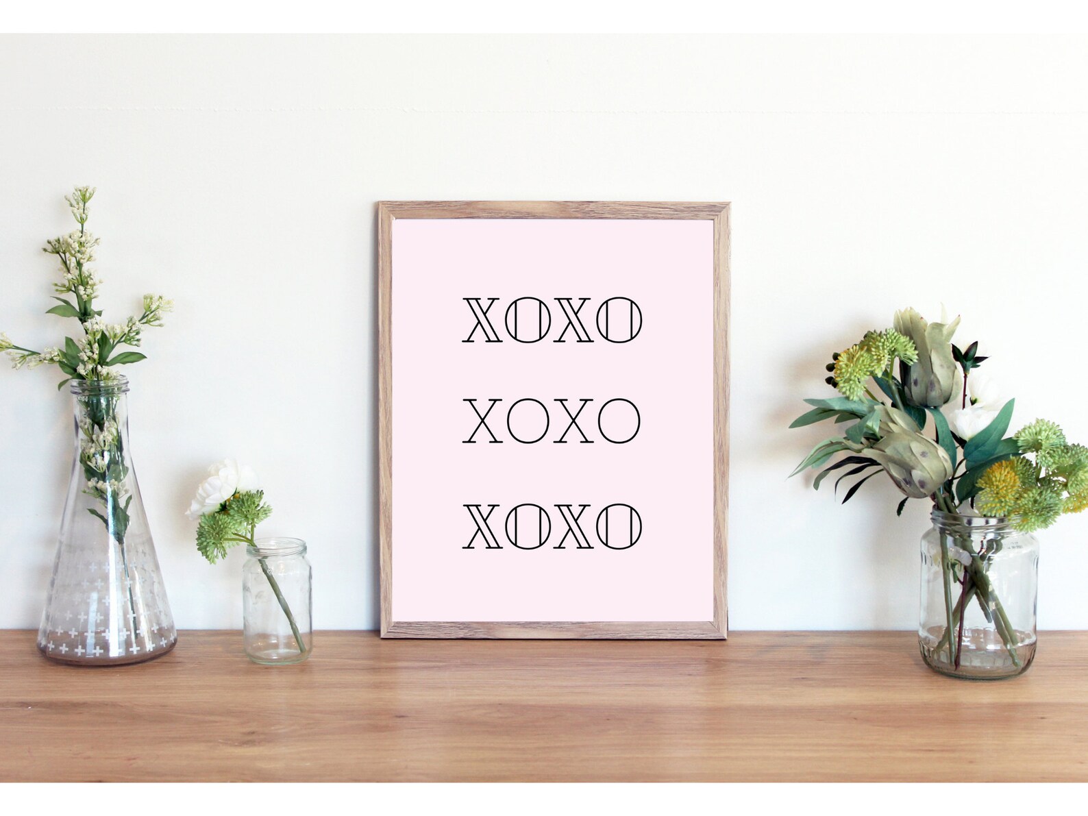 XOXO Print / XOXO Wall Art / Blush Pink Wall Art / Hugs and Etsy