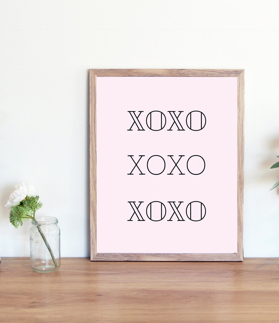 XOXO Print / XOXO Wall Art / Blush Pink Wall Art / Hugs and Etsy