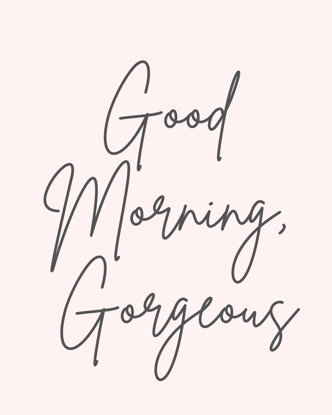 Pink Good Morning Print / Pink Wall Art / Bedroom Etsy