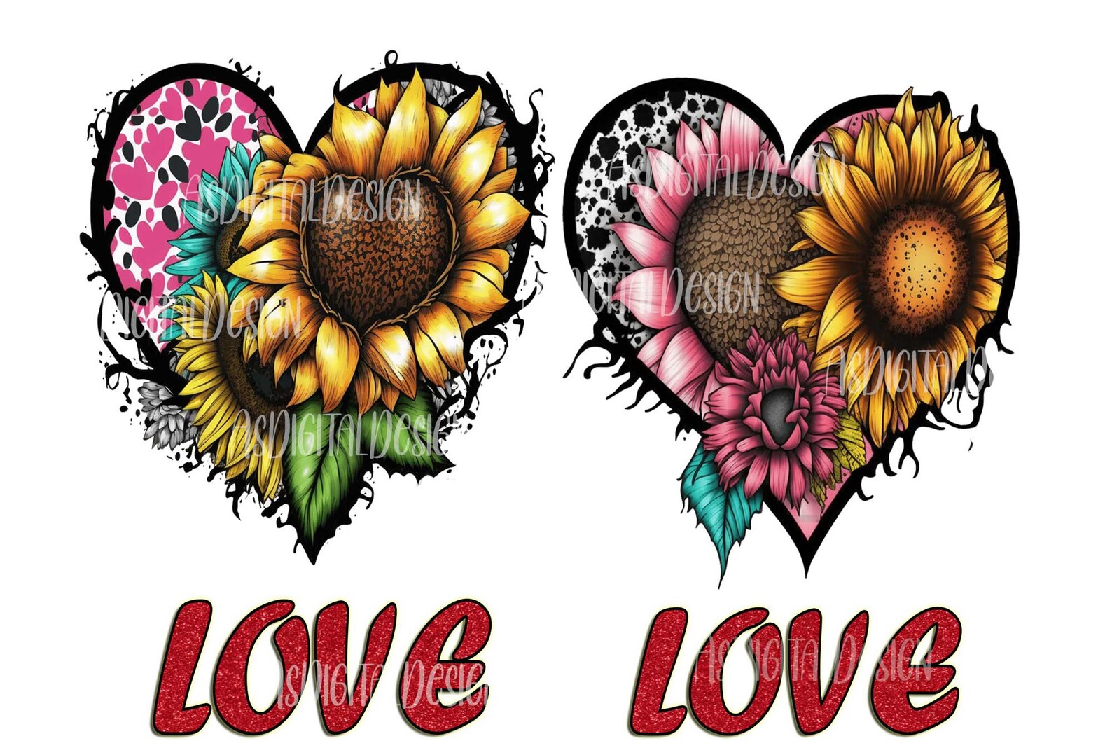 Love Sunflower PNG - Love Sunshine Sublimation Design 2 Different ...