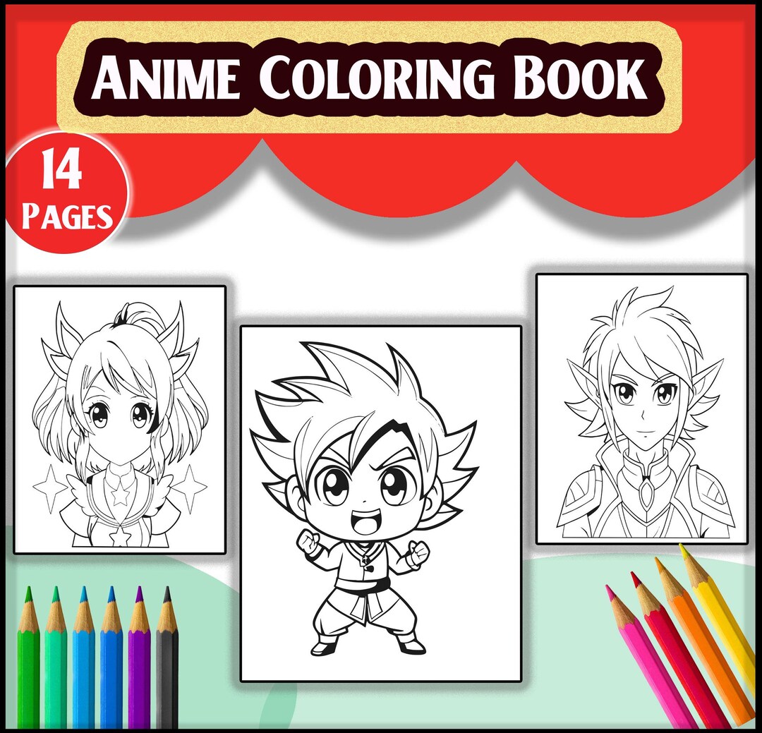 Anime Coloring Book -digital Download - Etsy