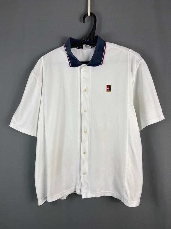 Vintage Nike tennis button down cotton polo shirt