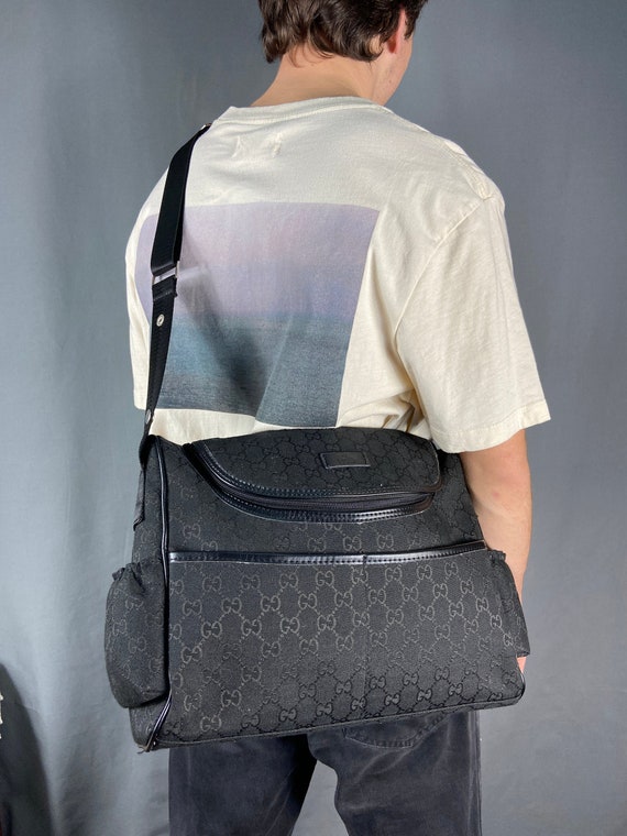 Gg style monogram black messenger bag