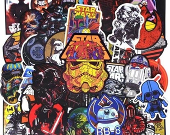 100pcs Star Wars Stickers Yoda Storm Trooper Jedi Vador Mandalorian Laptop Phone