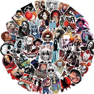 50Pcs Horror Films Vinyl Graffiti Sticker Bomb Skate Laptop PVC Stickers Car Decal