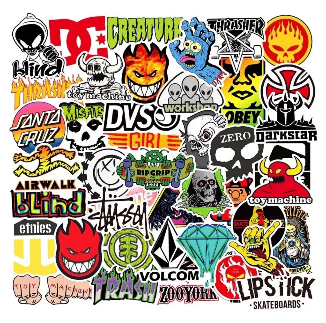 100pcs Brand Logo Sticker Pack Decal Vinyl Guitar Luggage Tide ...