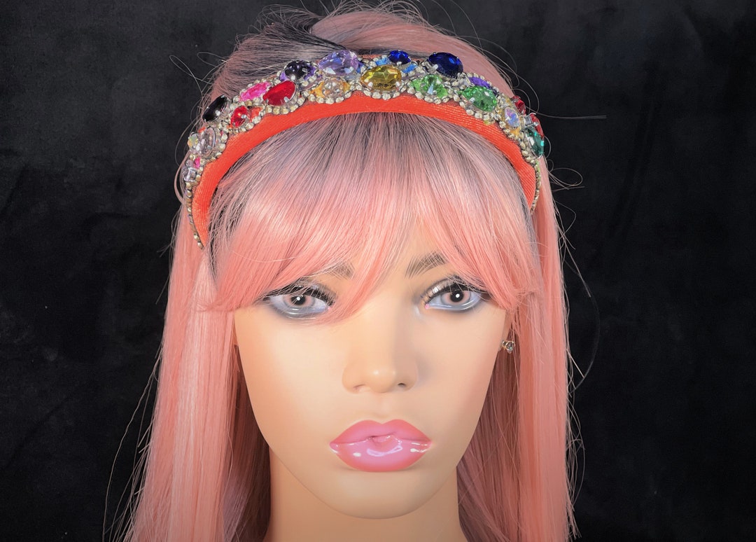 Crystal multicolor padded headband. Super soft and comfortable. New. Amazon.com : Rhinestone Padded Headband Baroque Crystal  main image 2