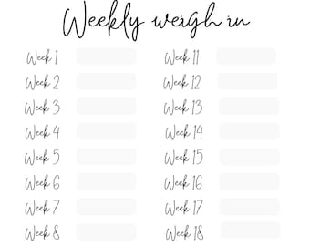 Printable 40 Week Weight Loss Tracker | Digital Weight Loss Chart | Weight Loss Tracker Printable | Weight Tracker | Fillable PDF |