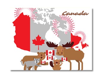 Set of 3 | Canadian Postcard | Travel Postcards | Postcrossing | Happy Mail | Postcard Swap | Postcard Swap | Canadian Map |