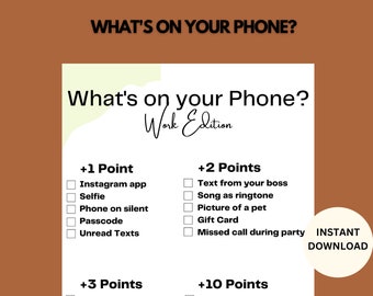 What's on your Phone Fun Icebreaker Game, Icebreaker Games, Dinner Party Games, Office Meeting Games, Party Starter Games