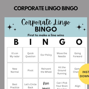 Corporate Lingo Bingo Work Bingo Workplace Bingo Work Game Teambuilding Activity Work Event Game Corporate Jargon image 1