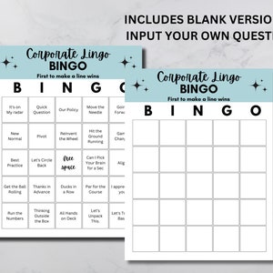 Corporate Lingo Bingo Work Bingo Workplace Bingo Work Game Teambuilding Activity Work Event Game Corporate Jargon image 2