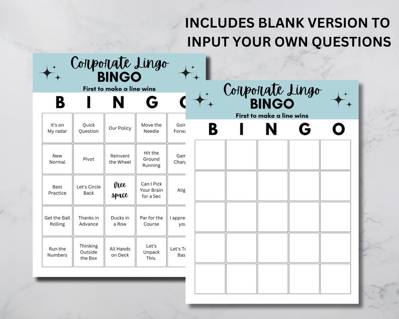 Corporate Lingo Bingo Work Bingo Workplace Bingo Work Game Teambuilding Activity Work Event Game Corporate Jargon image 2