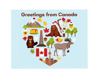 Set of 6 | Canadian Postcard |Travel Postcard Set | Postcrossing | Postcard Swap | Postcard Collection | Canadian Symbols | Happy Mail |