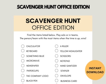 Office Party Games | Think Fast | Scavenger Hunt | Employee Work Game | Work Icebreaker | Downloadable | Team building | Instant Download