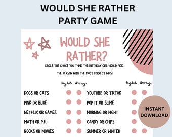 Would She Rather | Slumber Party | Teen Party | Birthday Game | Sleepover Activity |