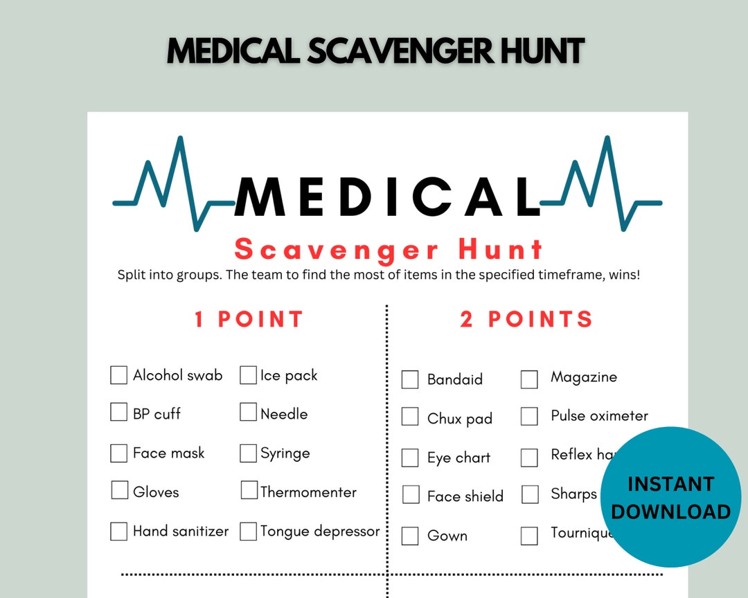 Medical CLINIC Scavenger Hunt PRINTABLE Medical Game Etsy Medical CLINIC Scavenger Hunt PRINTABLE Medical Game Etsy