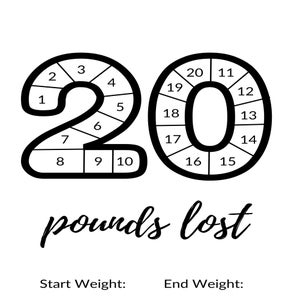 2023 Weight loss tracker | 20 Lbs Lost | Weight loss coloring calendar | Weight loss journal | Printable weight loss journal | Fitness log |