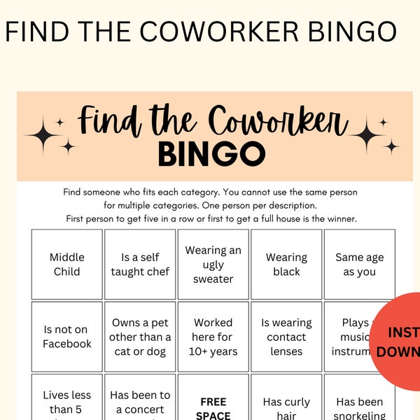 Office Bingo, Employee Bingo, Office Party Games, Employee Work Game, Work from Home Game, Teambuilding, Icebreaker