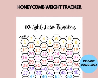 60 Lb Weight Loss Tracker | Weight Loss Tracker | Printable | Weight Loss | Fillable PDF | Digital Download | Honeycomb |