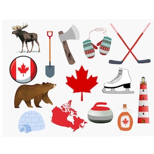 Set of 4 Canadian Postcard Notecards Travel Postcard Set Postcrossing Postcard Swap Canadian Symbols Souvenir Penpal image 1