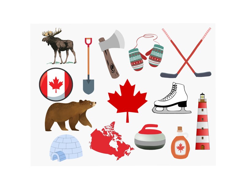 Set of 4 Canadian Postcard Notecards Travel Postcard Set Postcrossing Postcard Swap Canadian Symbols Souvenir Penpal image 1