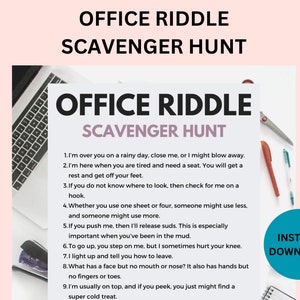 Printable Office Scavenger Hunt | Coworker Staff Game | Fun Work Party Game | Retirement Party, Icebreaker TeamBuilding Game | Printable PDF
