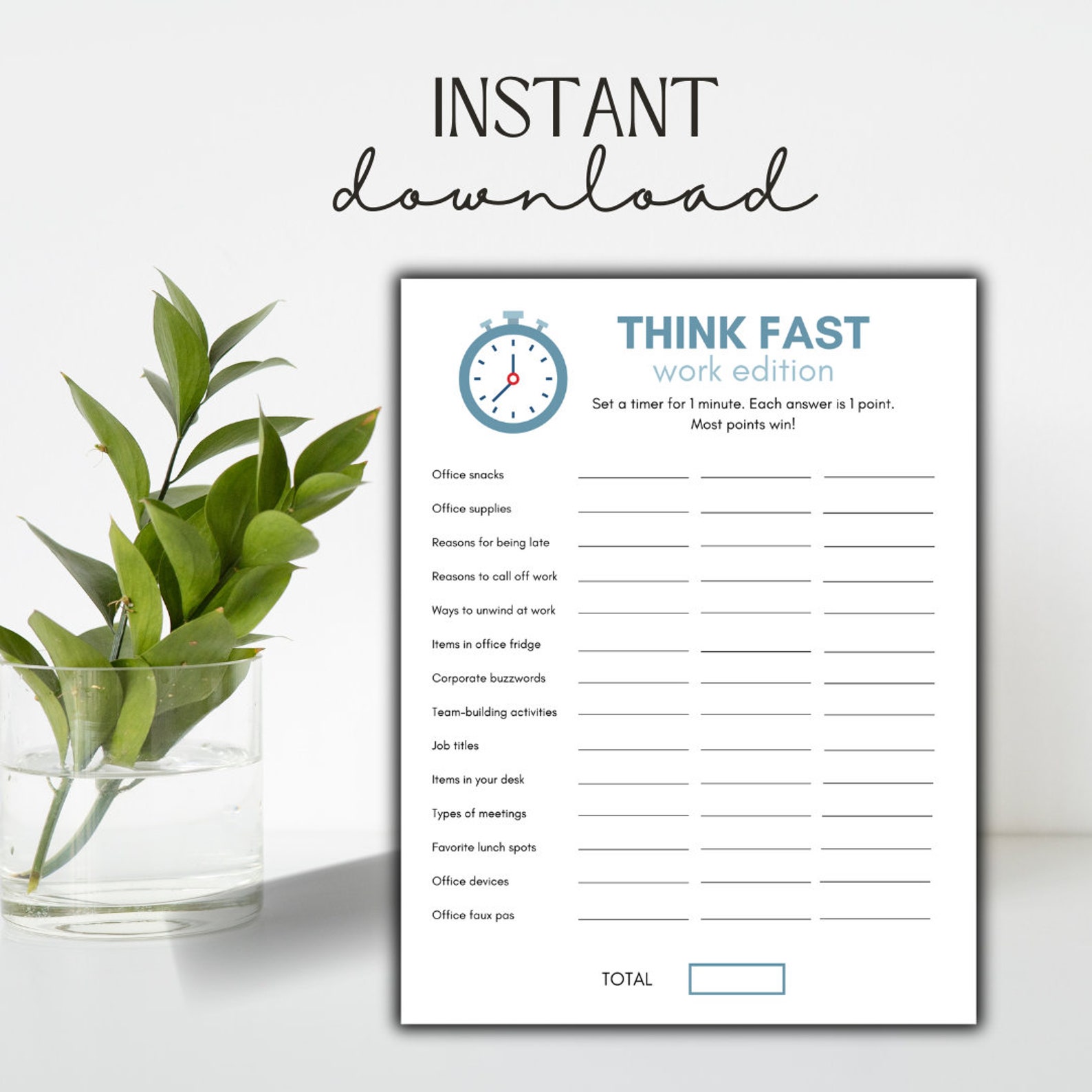 Think Fast Office Game | Office Games | Party Games | Work Activity ...