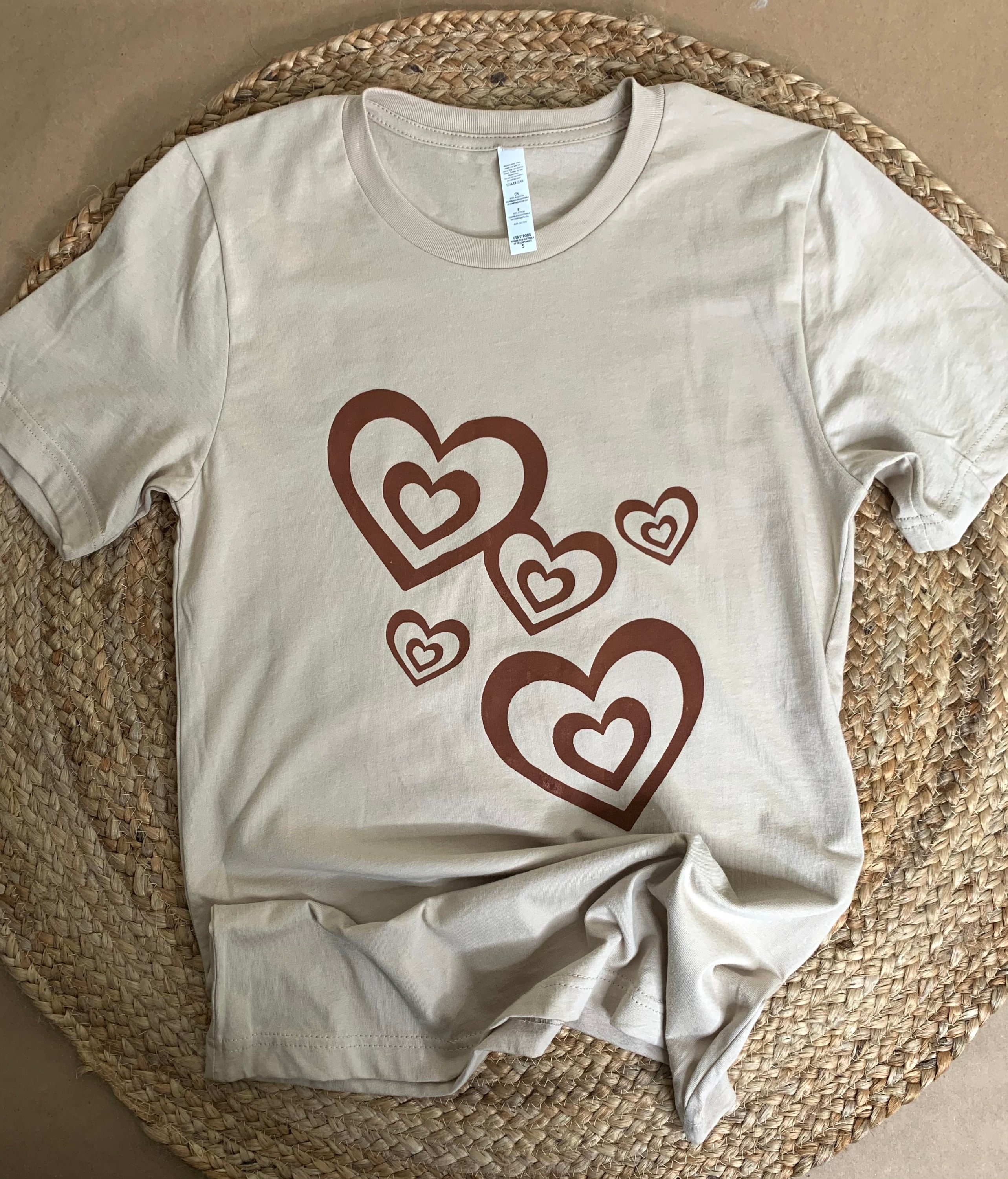 Brown Hearted Tshirt Graphic Tee/ Streetwear / Mocha Shirt / Etsy