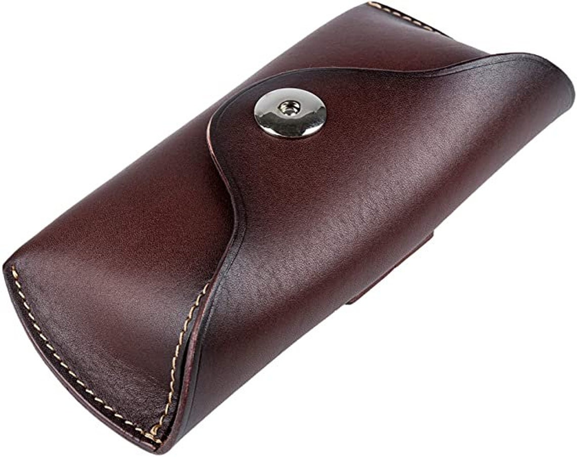 Unisex Semi Hard Genuine Leather Eyeglass Case With Belt Loop Etsy