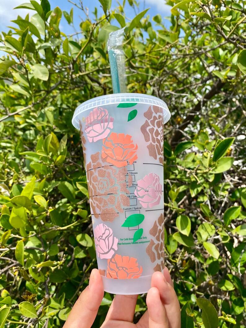 Peony Starbucks Cup|Flower Starbucks Cup|Floral Starbucks Cup|Personalized Starbucks Cup|Mother/'s Day Gift|Starbucks Cold Cup|Peonies cup