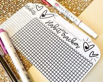 Habit tracker chart sticker | Goal planner | Journal stickers | Daily habit tracker
