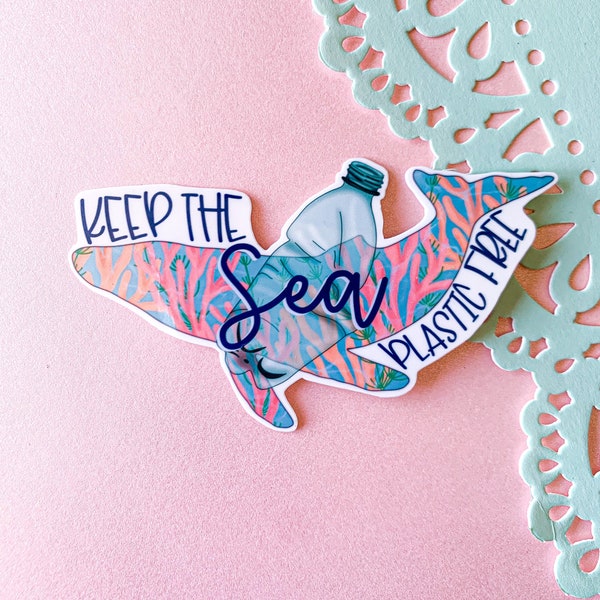 Keep the sea plastic free | Whale sticker | Earth day sticker