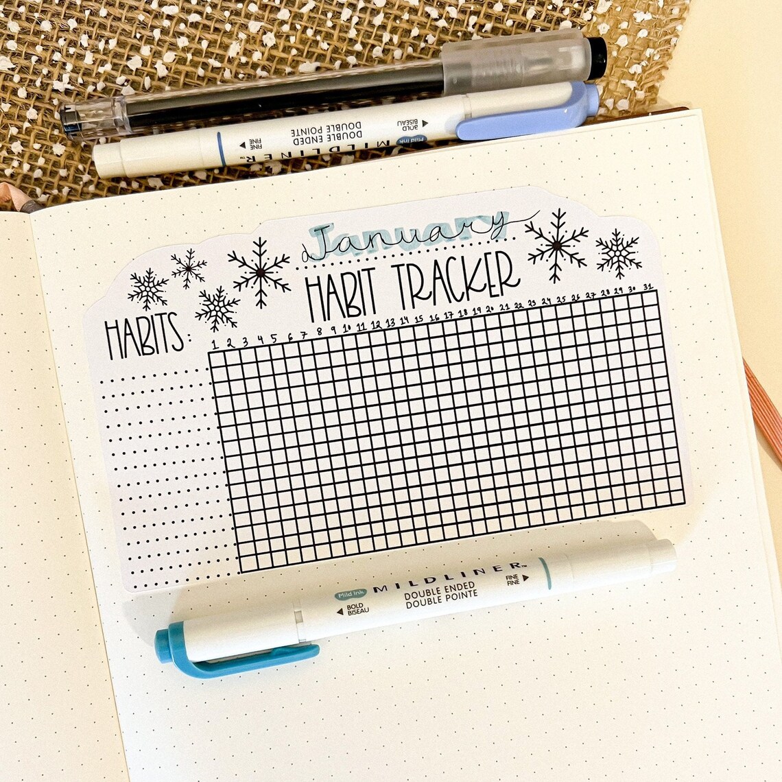 Habit Tracker Chart Sticker | Goal Planner | Journal Stickers | Daily ...