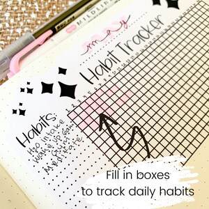 Habit Tracker Chart Sticker | Goal Planner | Journal Stickers | Daily ...