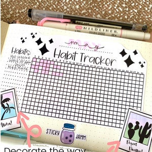 Habit Tracker Chart Sticker | Goal Planner | Journal Stickers | Daily ...