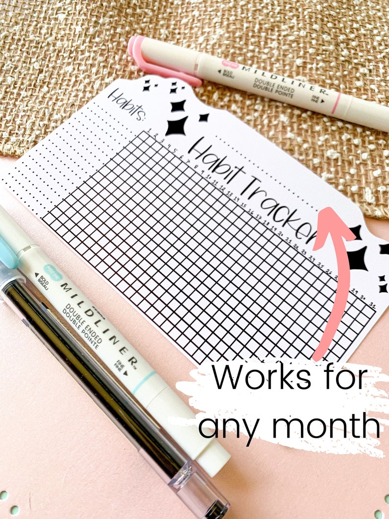 Habit Tracker Chart Sticker | Goal Planner | Journal Stickers | Daily ...