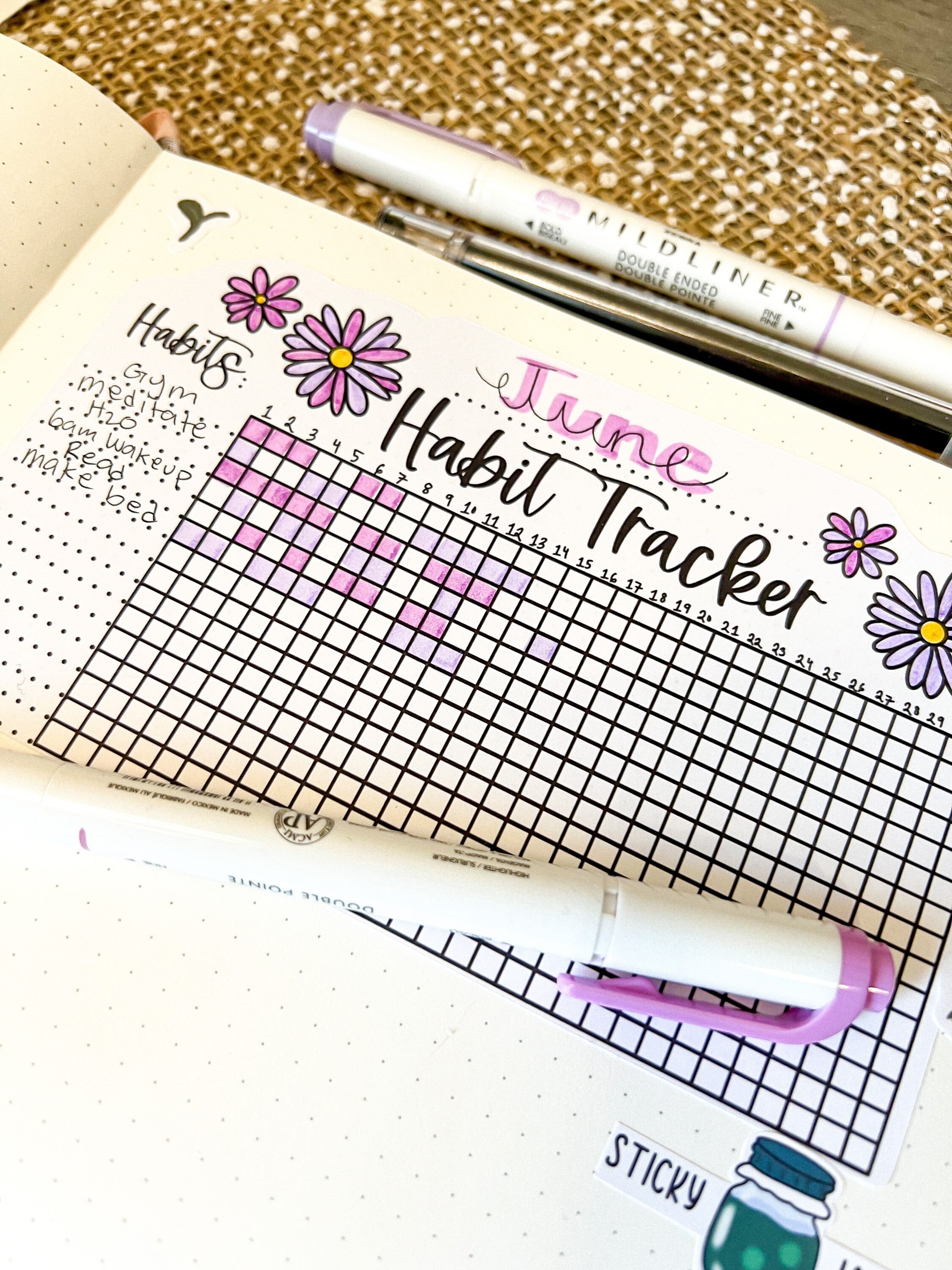 Habit Tracker Chart Sticker Pack | Goal Planner | Journal Stickers ...