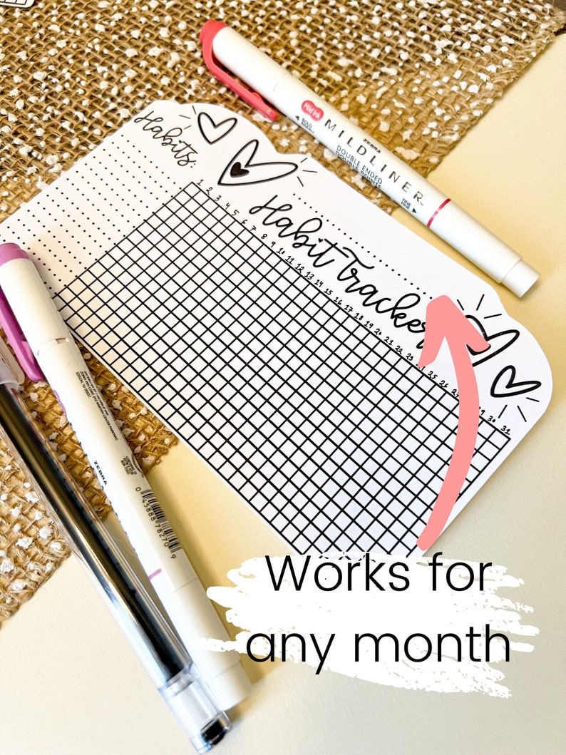 Habit Tracker Chart Sticker Goal Planner Journal Stickers | Etsy
